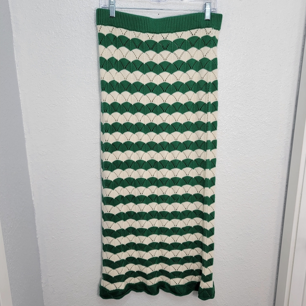 NEW MISA LOS ANGELES melina crochet midi skirt in emerald green - Picture 7 of 11